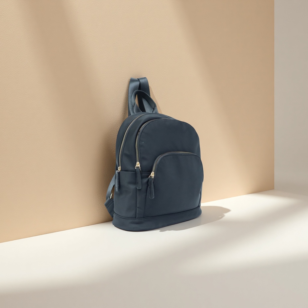 Black nylon backpack, multi-functional women's commuter bag, fashionable and casual, large-capacity student schoolbag, men's and women's trendy and simple style backpack, backpack details Picture