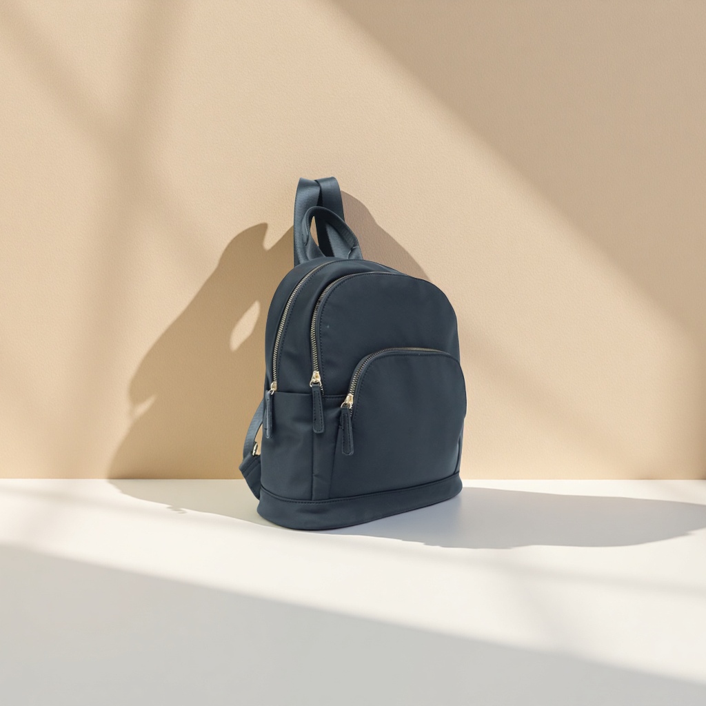 Black nylon backpack, multi-functional women's commuter bag, fashionable and casual, large-capacity student schoolbag, men's and women's trendy and simple style backpack, backpack Specification drawing