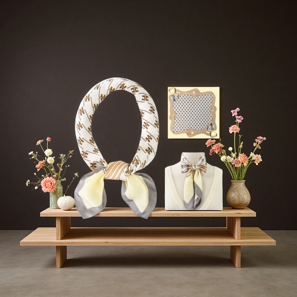 新款韩版百搭丝巾女春秋复古围巾时尚感护颈领巾绑包服装配饰