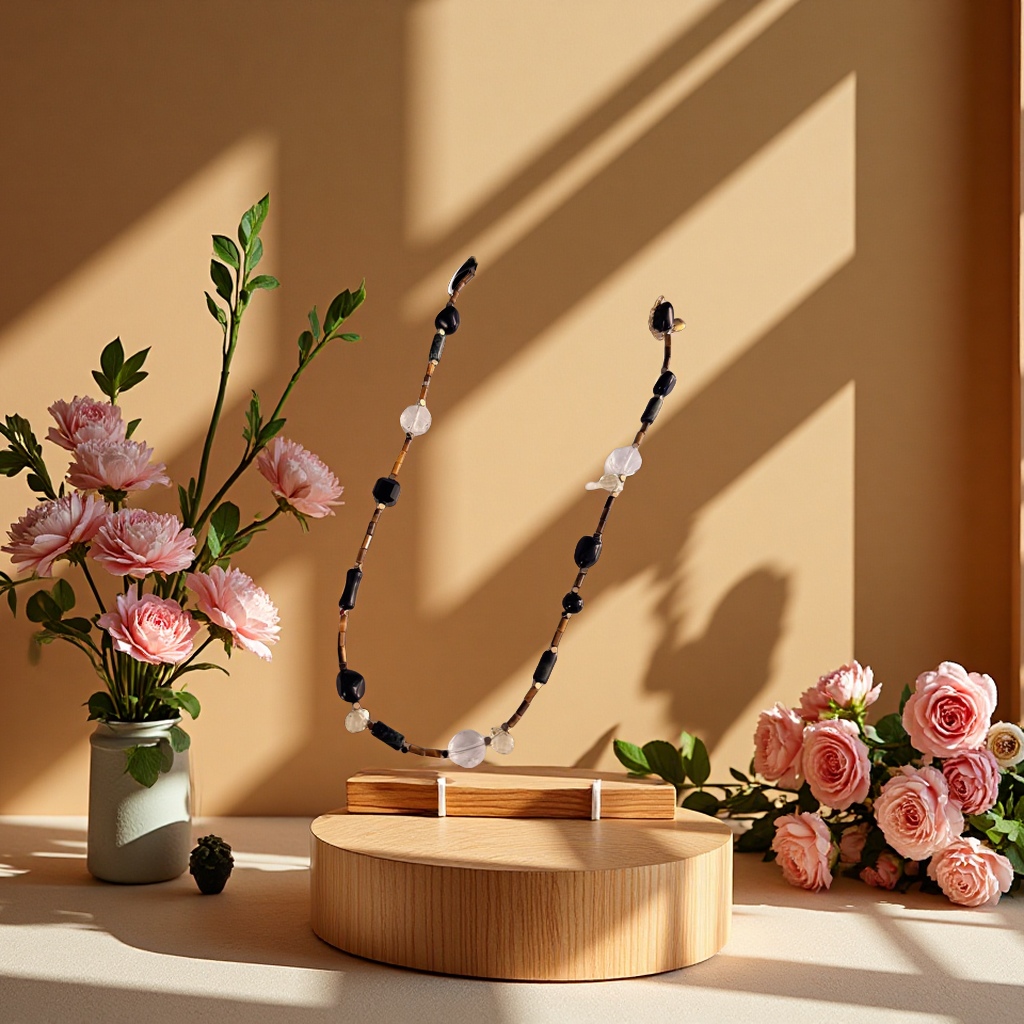 2025新款天然石黑玛瑙茶晶颈链 商贸城直供小众设计不撞款时尚项链白底实物图