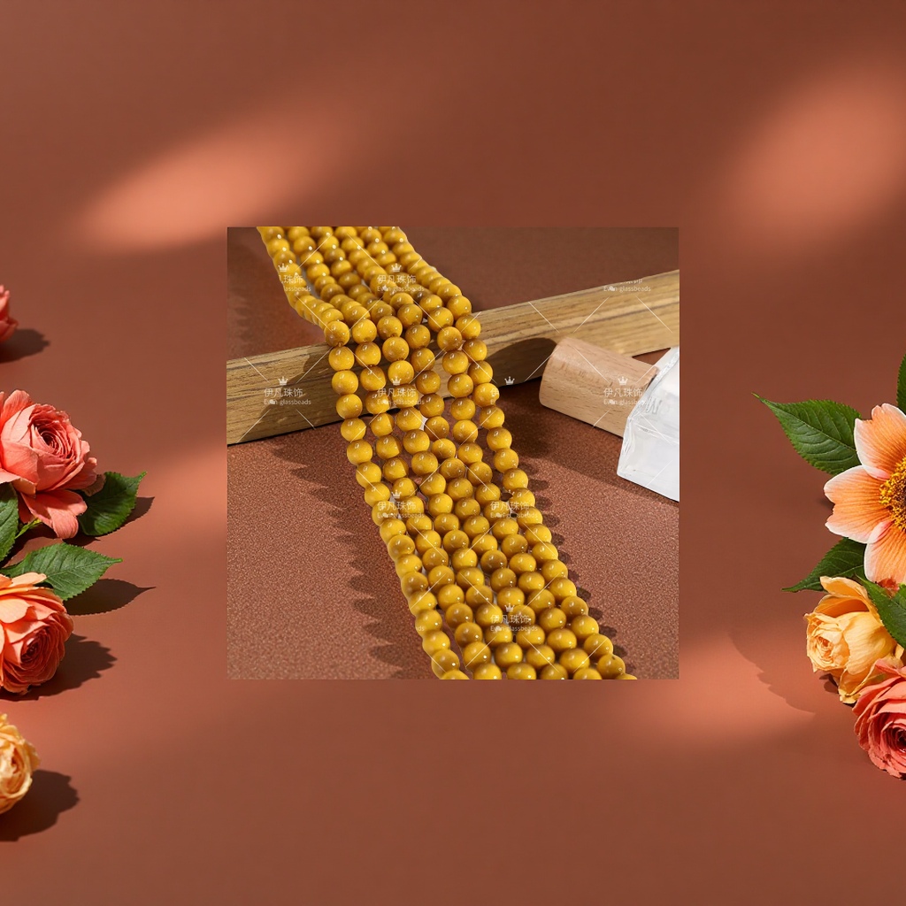 佛教串珠玻璃珠虎眼手链佛珠项链配饰手工DIY佛教用品装饰品详情图4