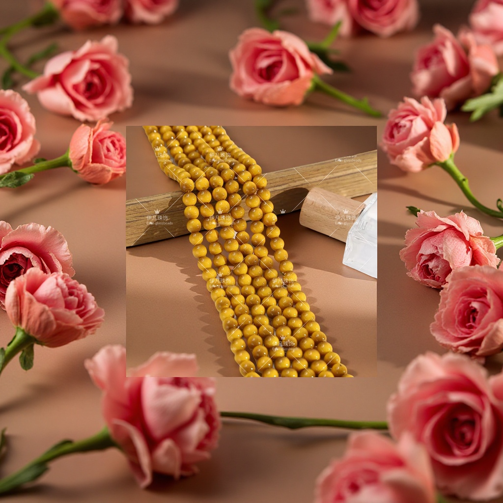 佛教串珠玻璃珠虎眼手链佛珠项链配饰手工DIY佛教用品装饰品细节图