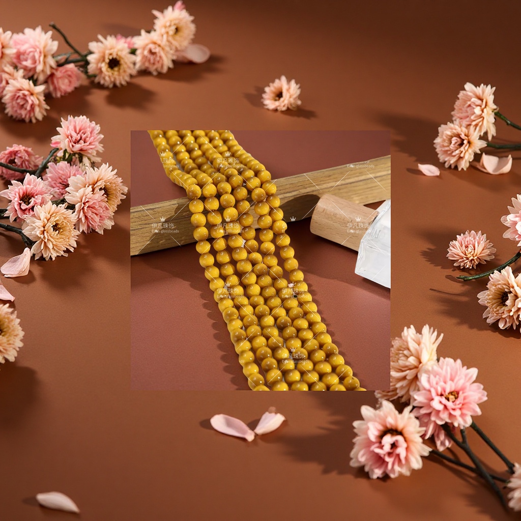 佛教串珠玻璃珠虎眼手链佛珠项链配饰手工DIY佛教用品装饰品产品图