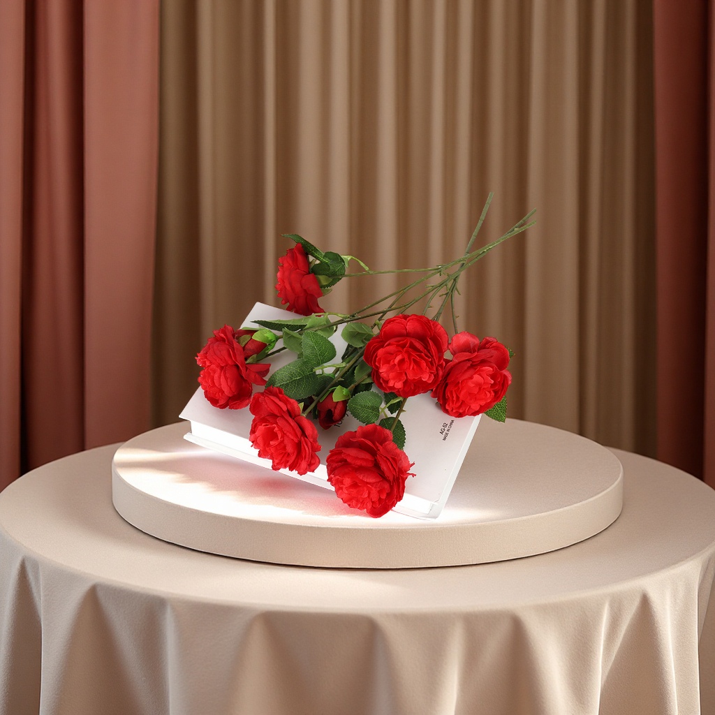 Peony three-headed wedding artificial flowers, home stage celebration arch decoration artificial flowers, gifts and handicrafts