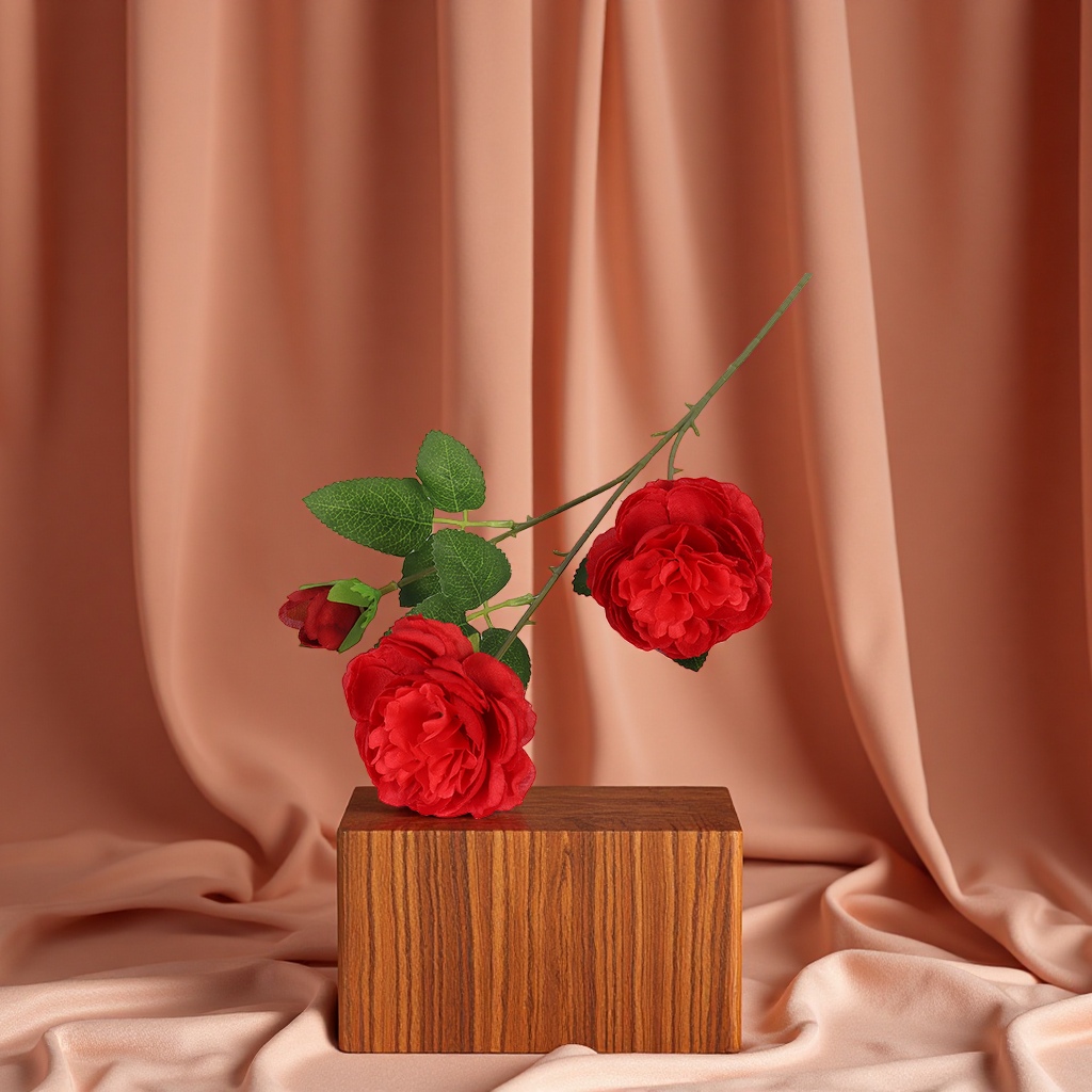 Peony three-headed wedding artificial flowers, home stage celebration arch decoration artificial flowers, gifts and handicrafts Item Picture