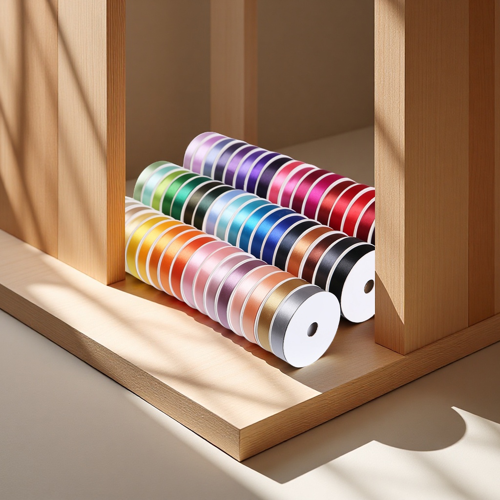 彩色丝带缎带单面切边涤纶丝带多款尺寸服装配饰围巾丝巾防晒衣绶带多色选择