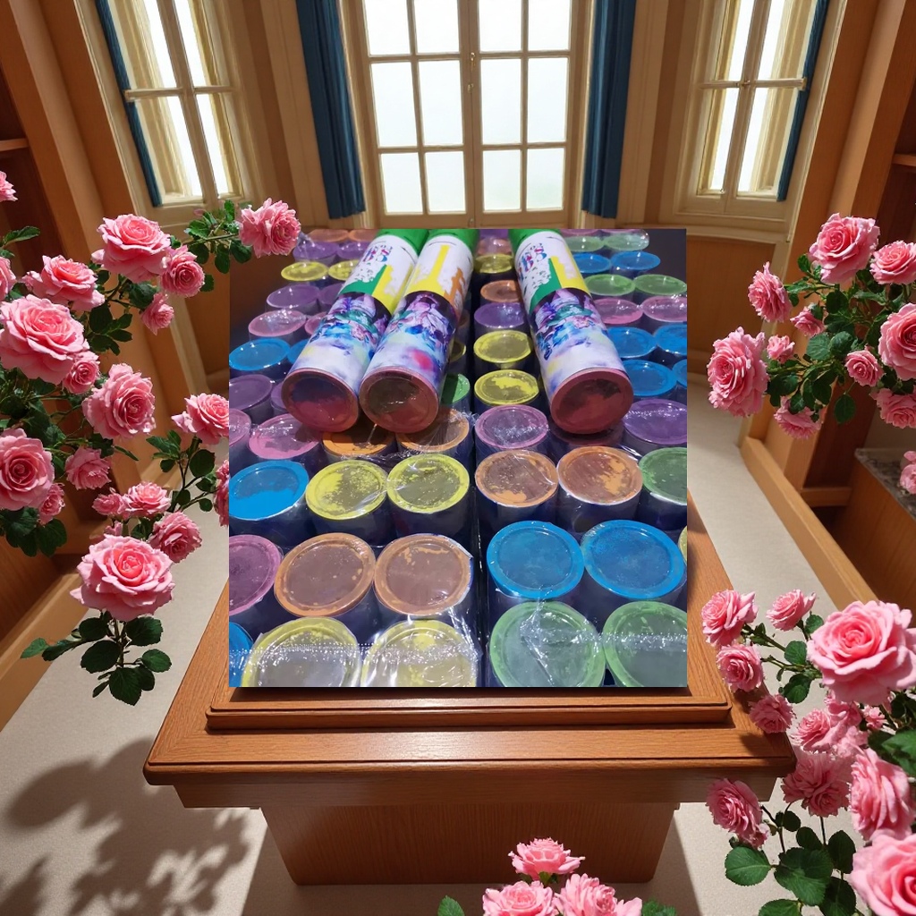 Pink and Blue Cross-border Exclusive children's festival party handheld rotating color powder salute, gender revelation celebration items details Picture