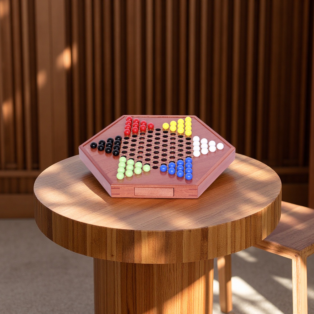 跳棋木质棋盘益智桌游亲子互动厂家直销多款式一件代拼图拼板玩具