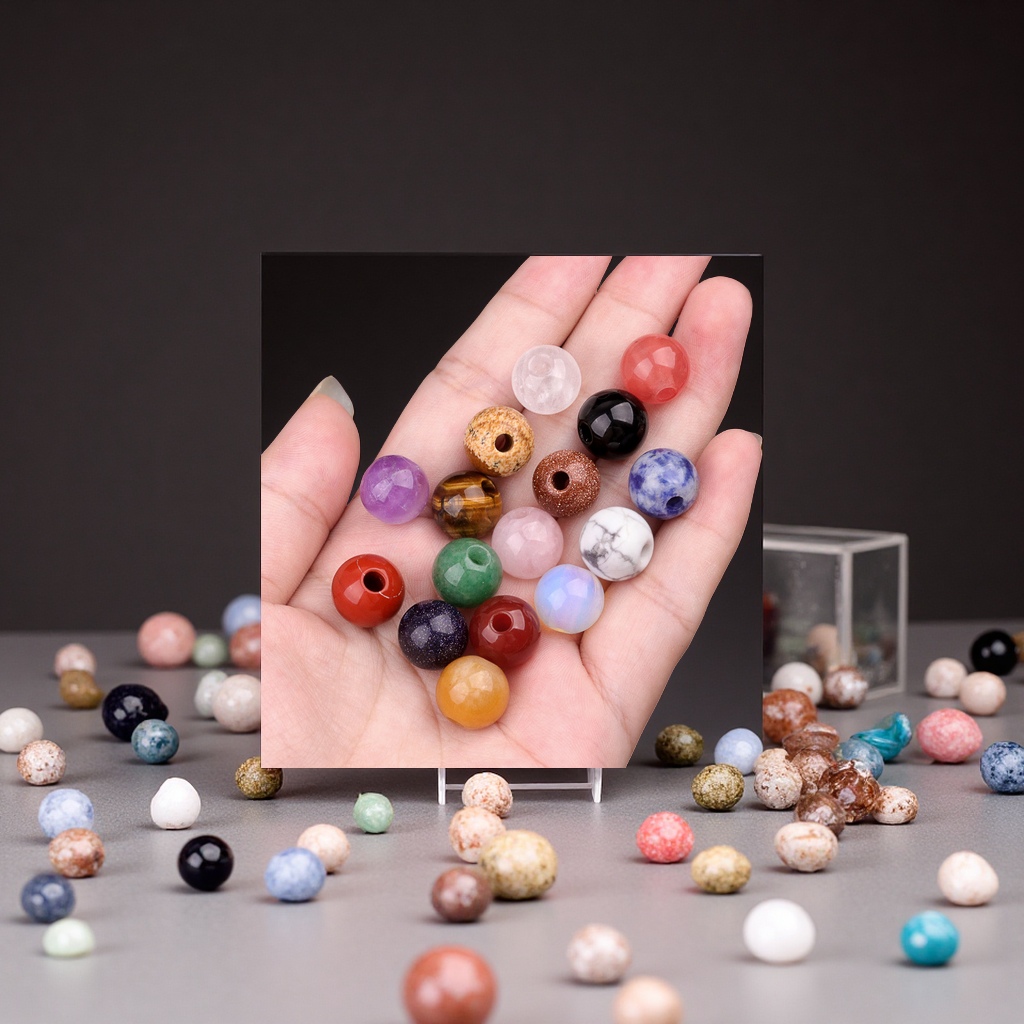 2197大孔水晶玛瑙散珠12mm大孔DIY服饰配件益智科教串珠绕珠玩具