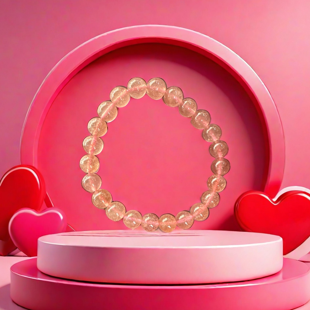 Strawberry crystal bracelet is a fashionable, simple and versatile ladies' jewelry gift crystal bracelet Specification image