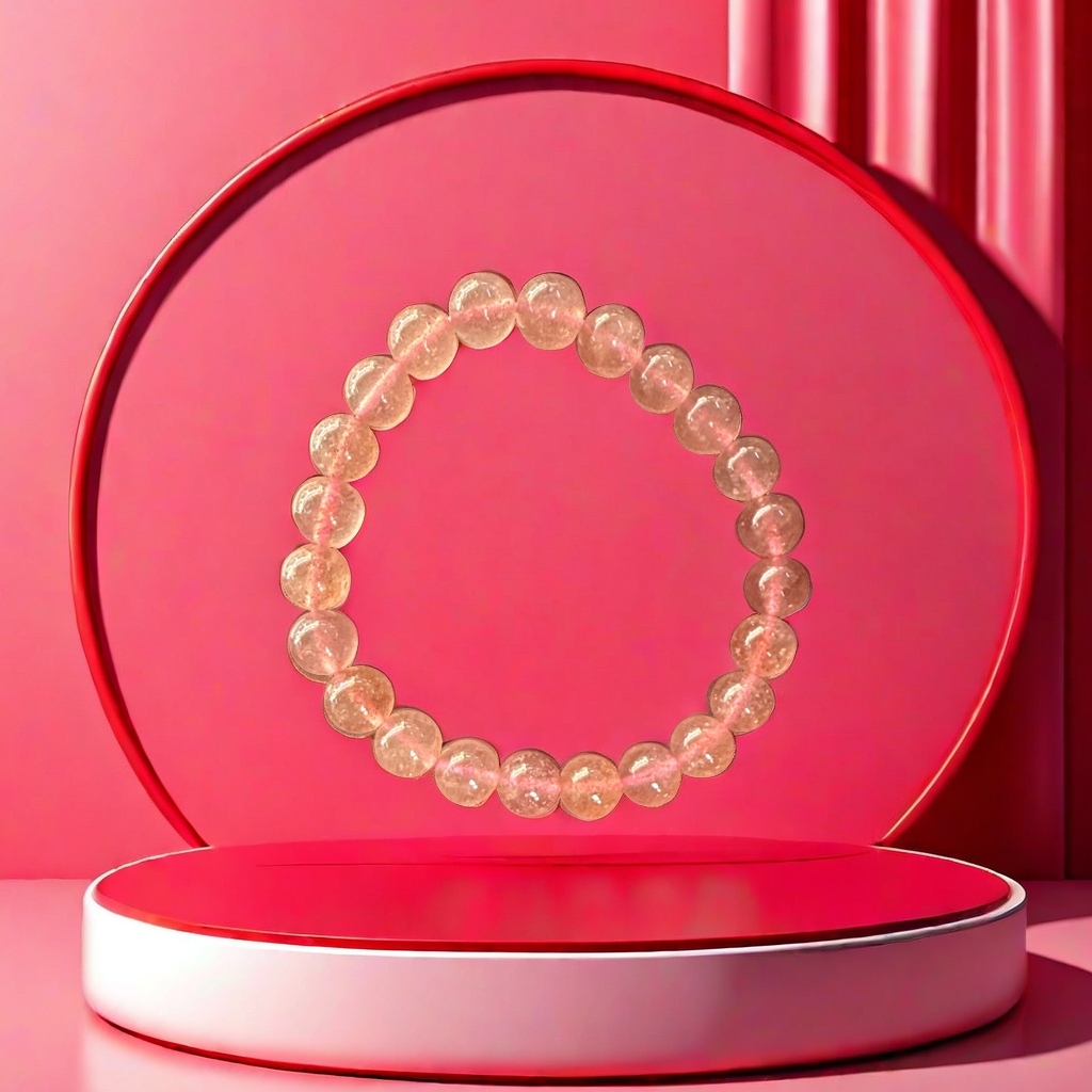 Strawberry crystal bracelet is a fashionable, simple and versatile ladies' jewelry gift crystal bracelet details Picture