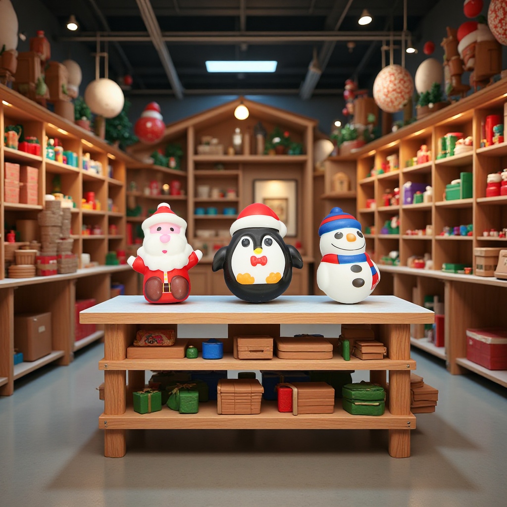 圣诞节慢回弹玩具套装企鹅雪人圣诞老人减压益智亲子互动厂家直销低价新奇特玩具