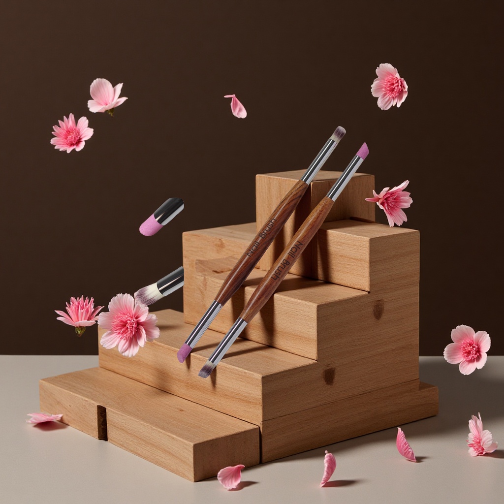 跨境檀木双头石英美甲工具彩绘拉线笔秋菊笔五金电动抛光机