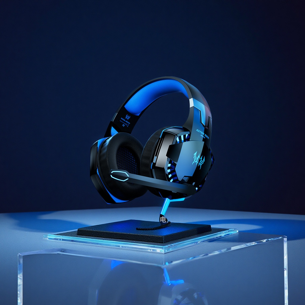 因卓G2000头戴式耳机有线台式电脑电竞游戏带麦3.5mmUSB数码配件