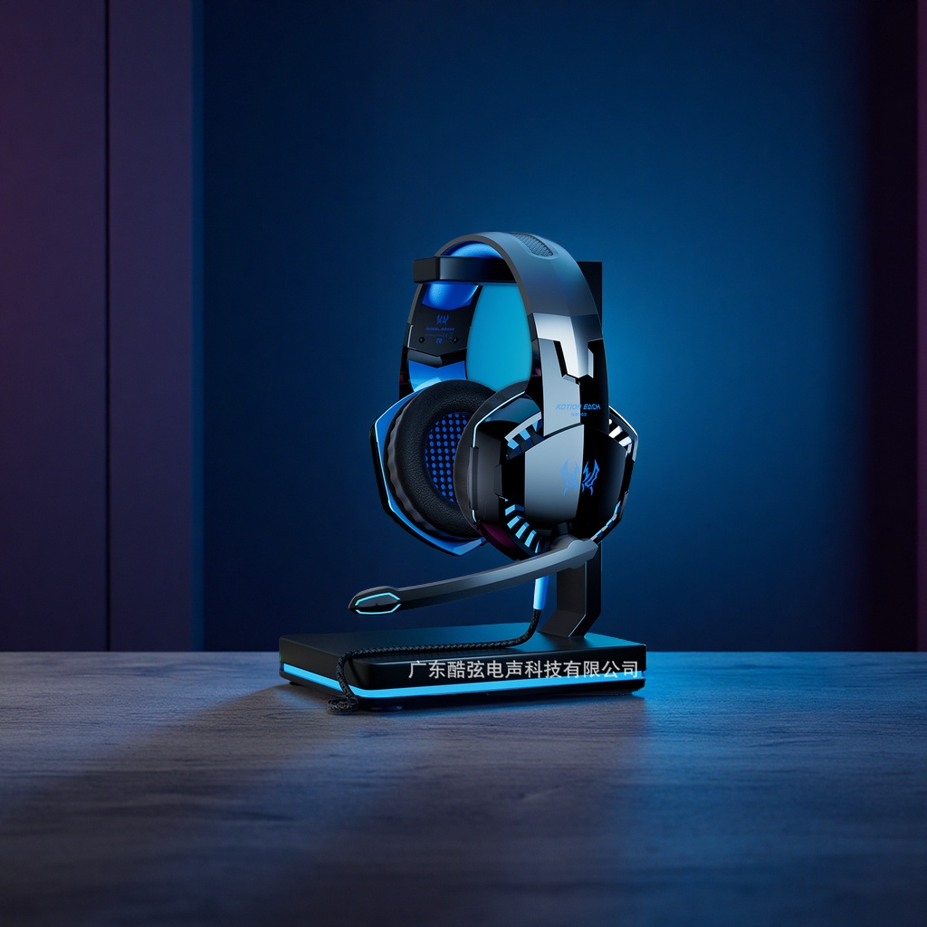 Inzo G2000 over-ear headphones, wired desktop computer, gaming with microphone, 3.5mmUSB digital accessory details Picture
