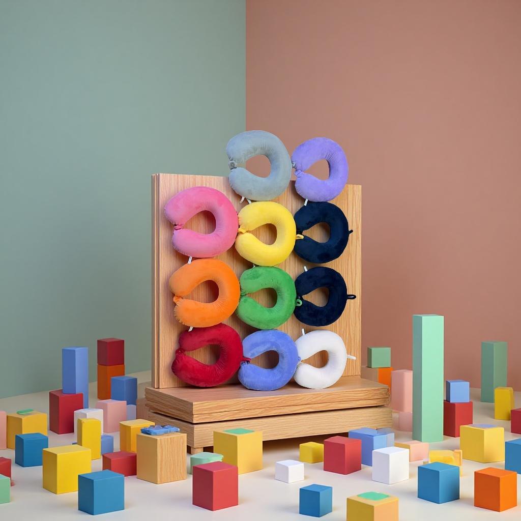 Couple cartoon neck pillow, travel U-shaped pillow, neck guard pillow, simple, comfortable and portable sleep pillow Specification image