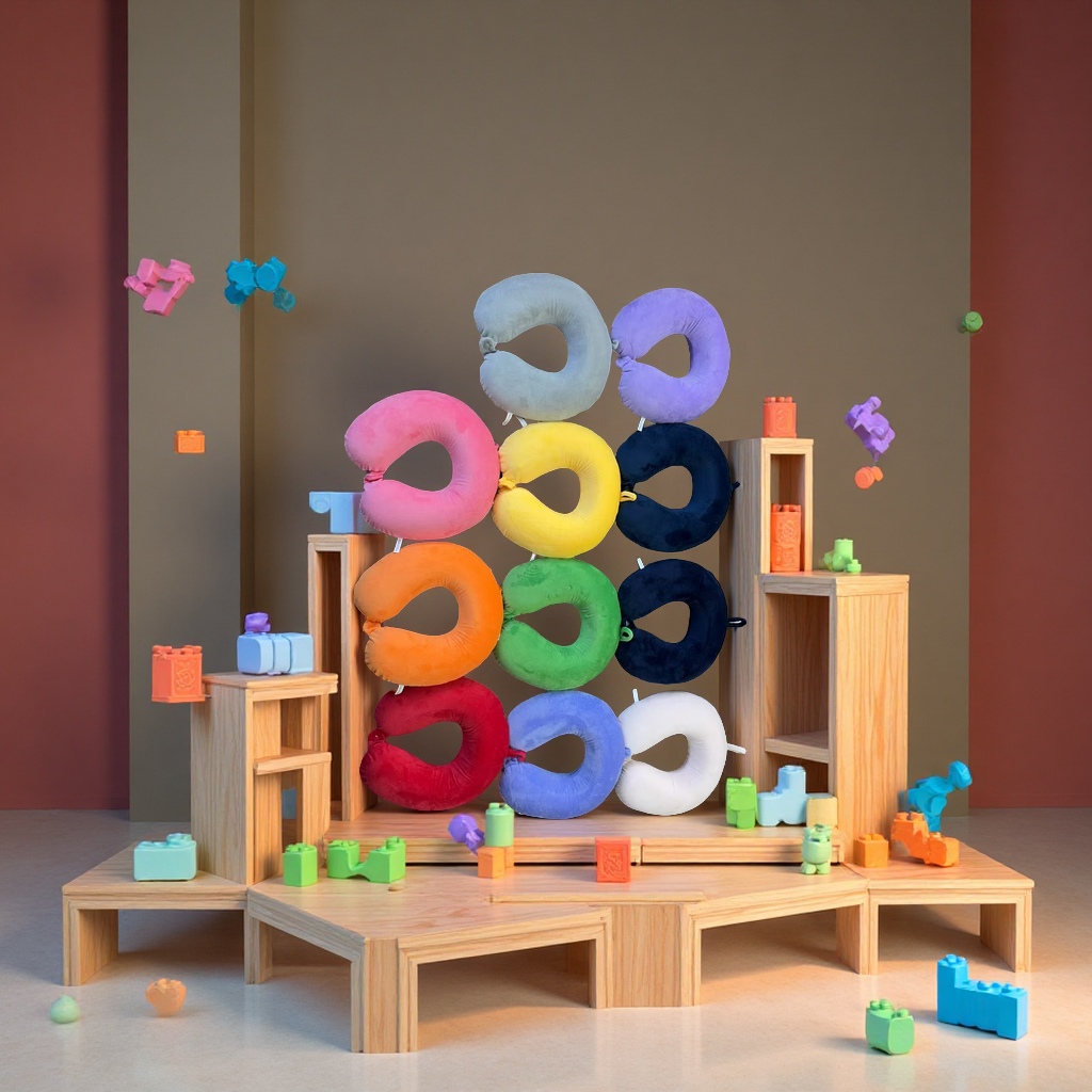 Couple cartoon neck pillow, travel U-shaped pillow, neck guard pillow, simple, comfortable and portable sleep pillow