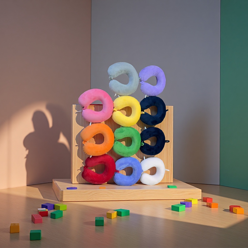 Couple cartoon neck pillow, travel U-shaped pillow, neck guard pillow, simple, comfortable and portable sleep pillow details Picture