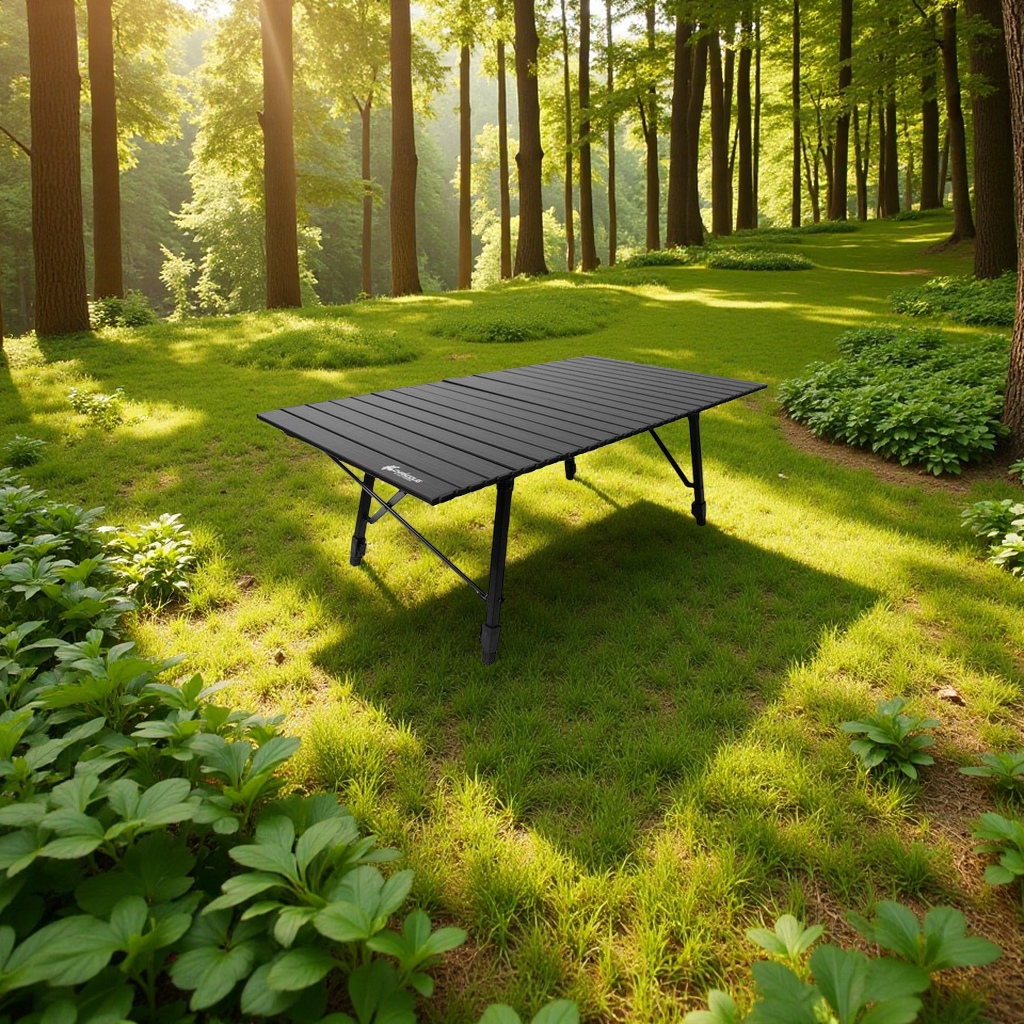 Xanuoduoji outdoor folding barbecue table, portable aluminum alloy lifting camping table, camping supplies, sports mountain picnic table and chairs Application Scenario