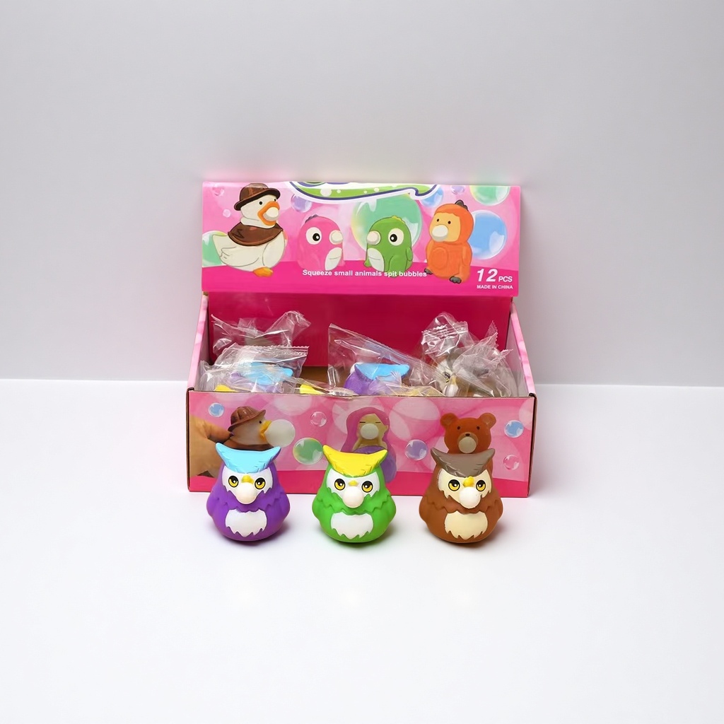 创意猫头鹰吐泡泡装饰摆件儿童玩具创意礼物趣味萌趣可爱装饰品