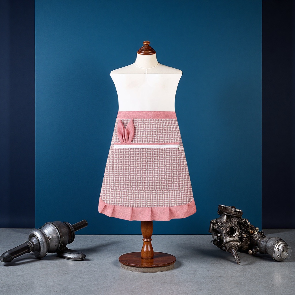 New canvas half-length apron for kitchen, home cooking, dust-proof and stain-proof waist wrap, home dining, wear-resistant, dirt-resistant, breathable and cute work clothes for women Application Scenario