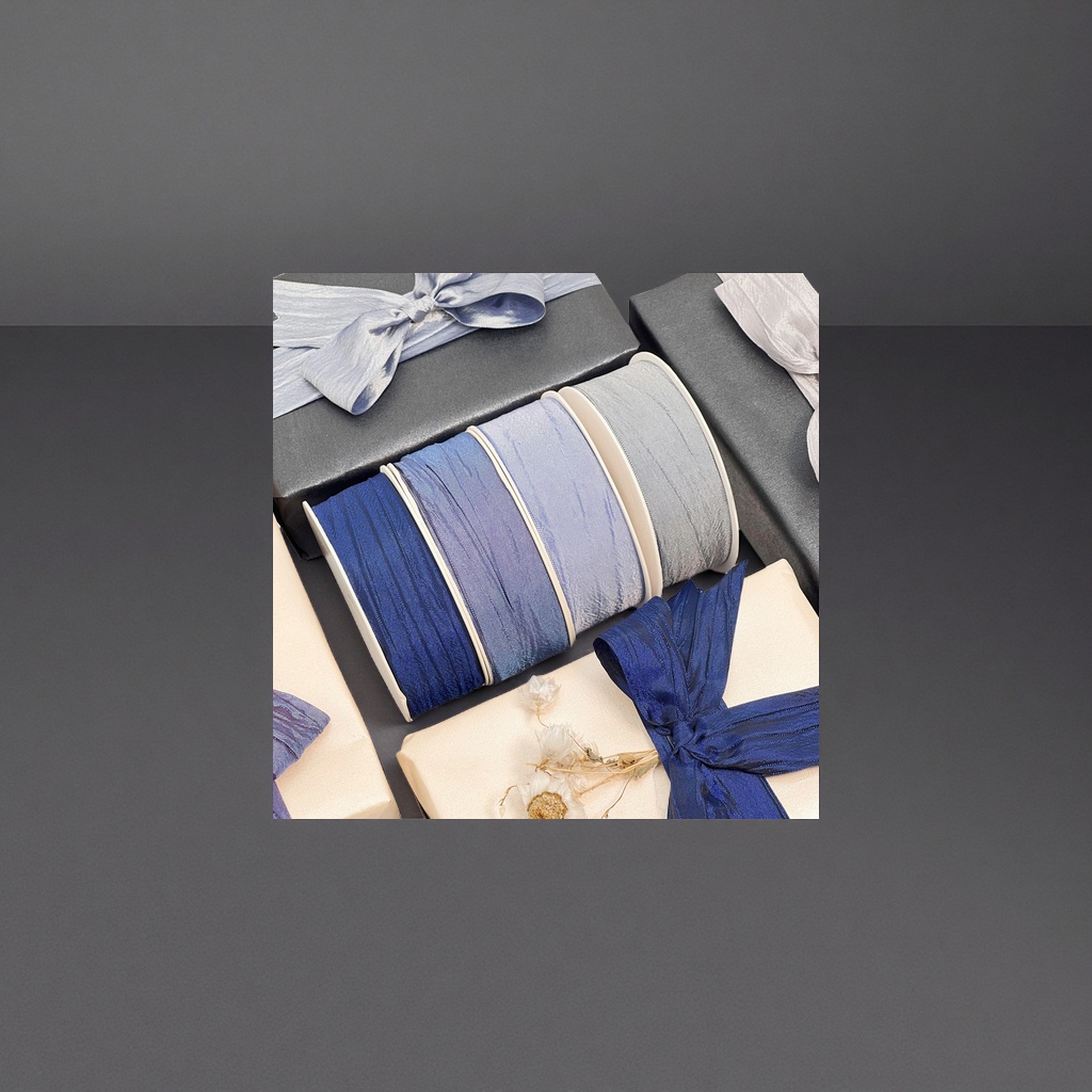 韩国跨境热销褶皱变色涤纶段带定制礼品包装丝带厂家直销扎带绳索包装用品