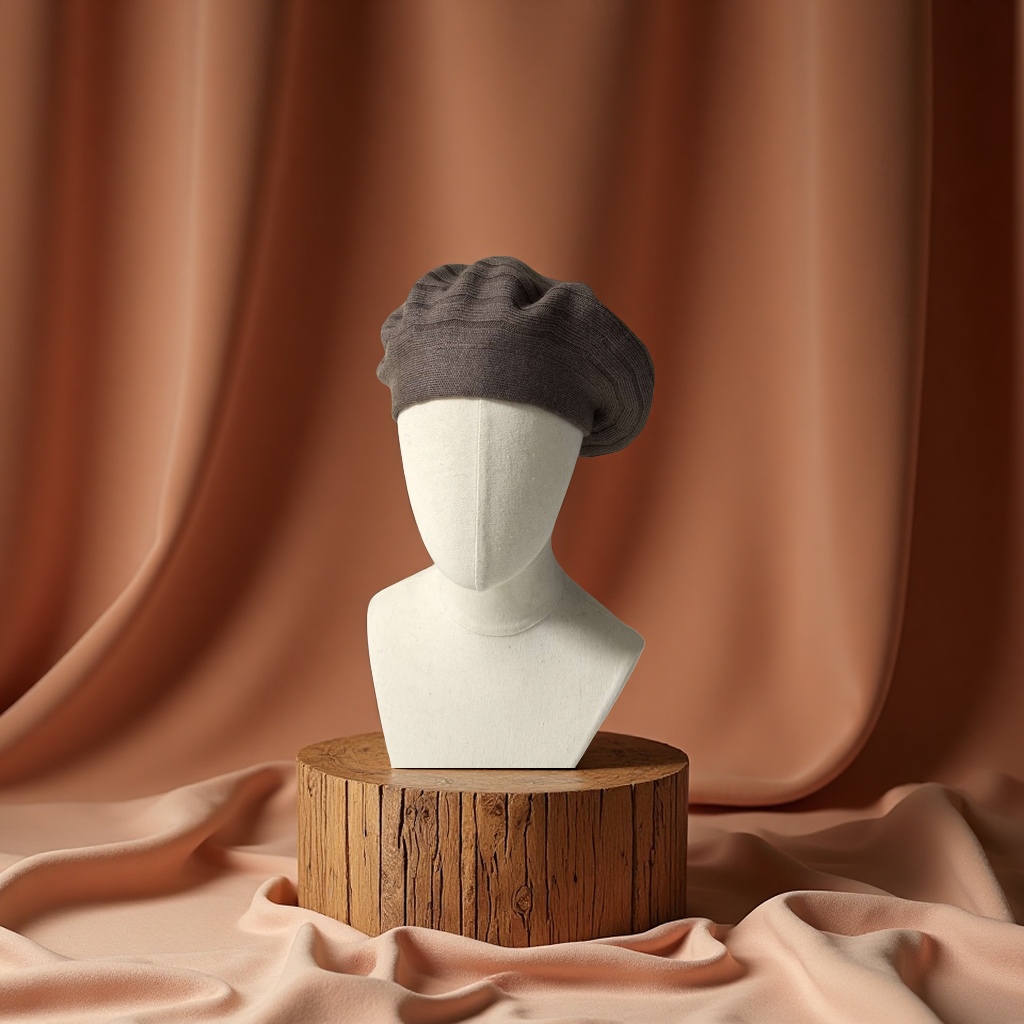 Woolen hat, knitted woolen sheep hat, warm winter, fashionable women's inch striped hat, cashmere women's hat