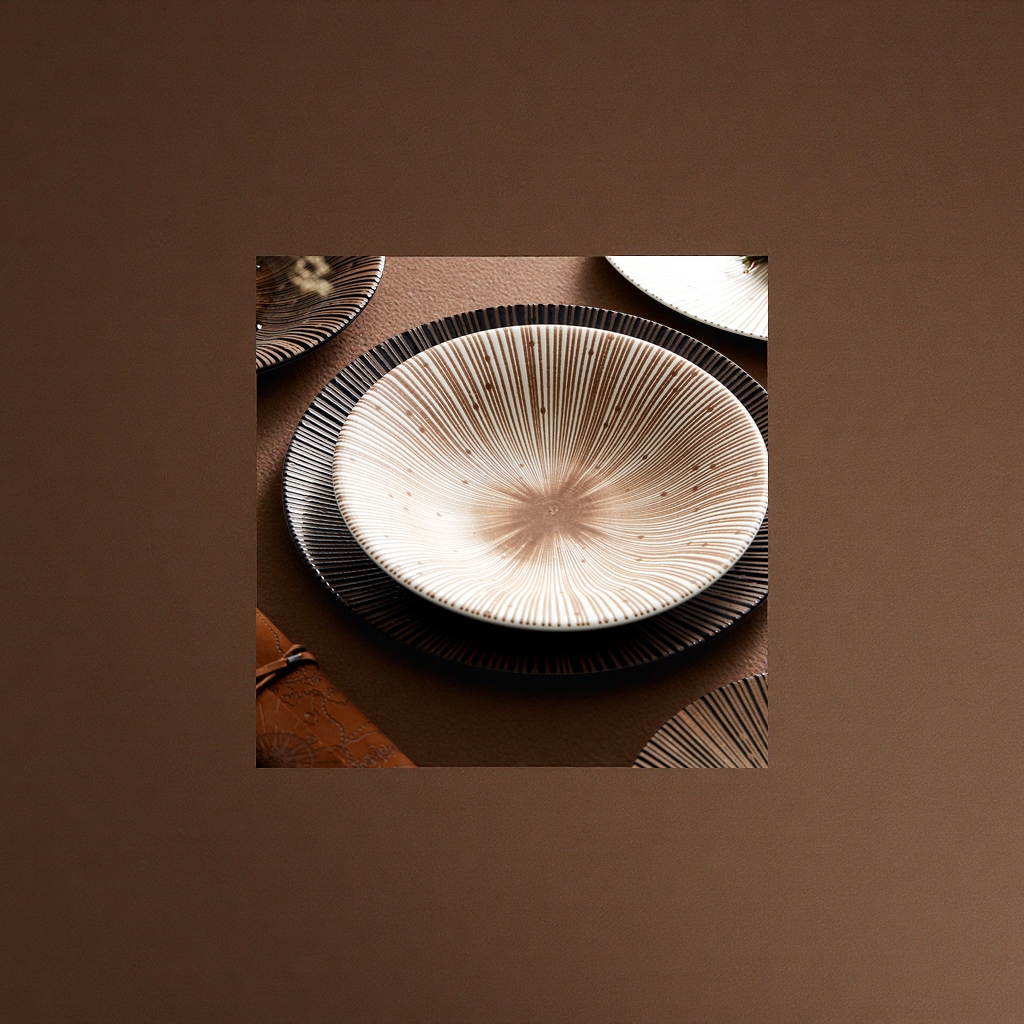 Ceramic tableware plates 2021 new style printed Western steak flat plate, salad rice bowl, Italian soup plate, daily necessities