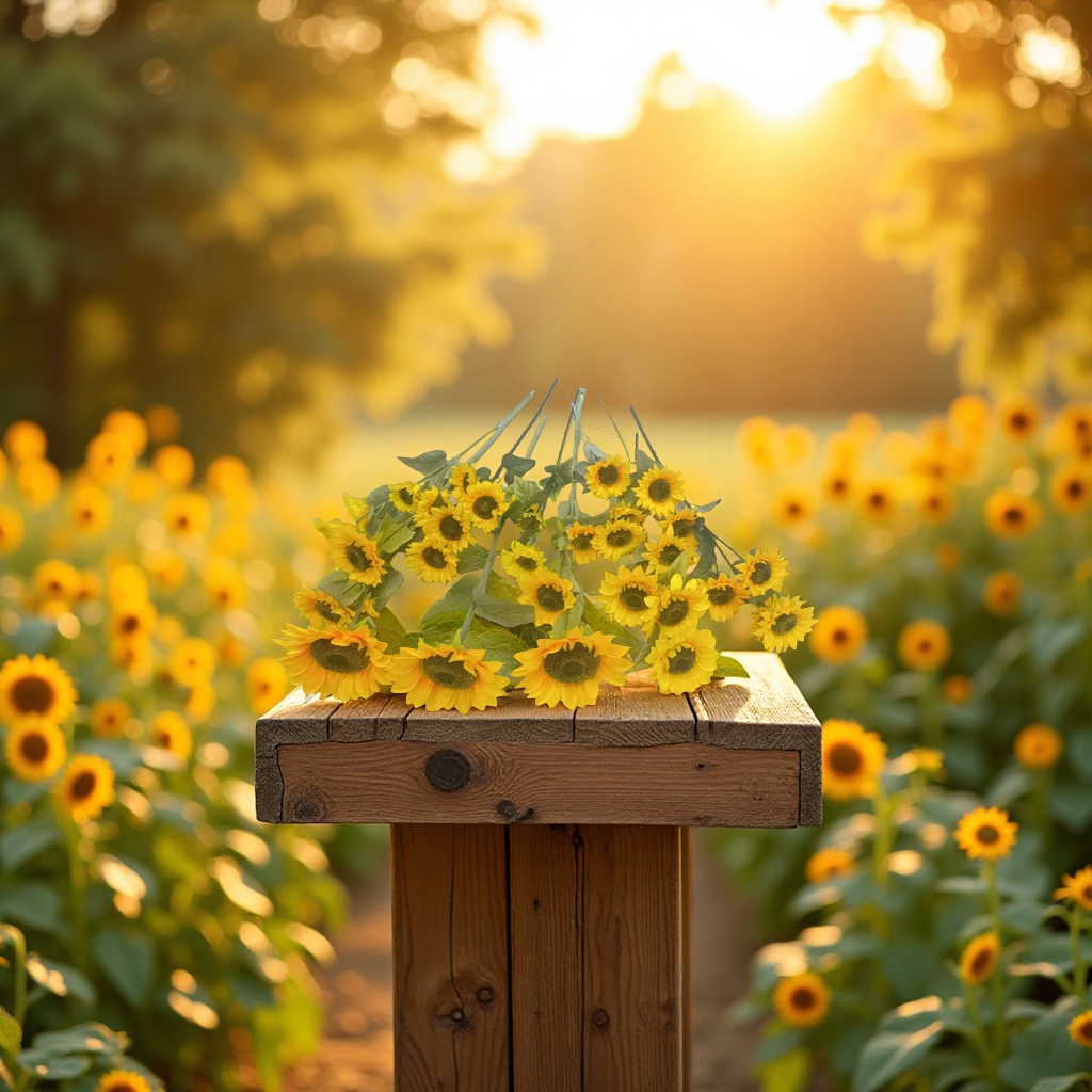 Sunflower bouquets in full bloom, sunny sunflower dried flower arrangements, multi-head floral art, green plants, potted plants, gifts Application Scenario