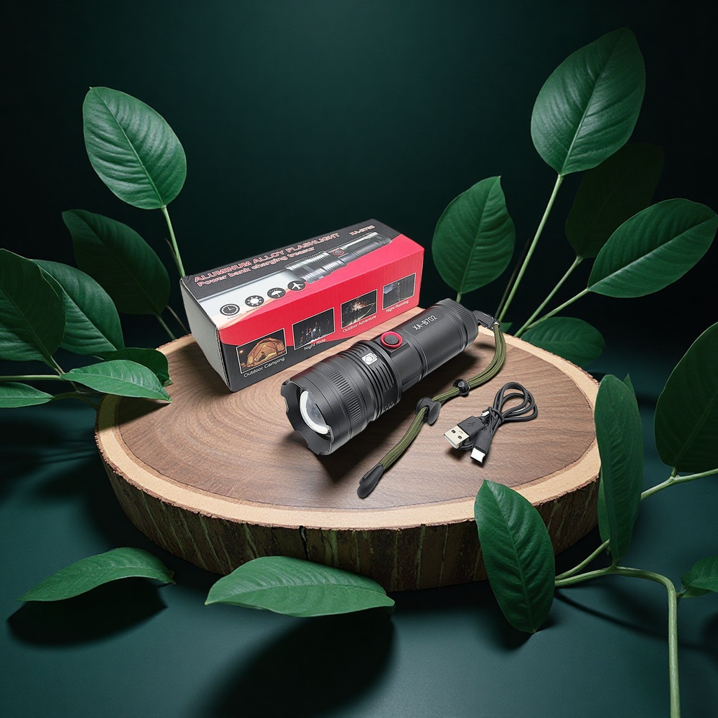B702 White laser aluminum alloy flashlight, zoom charging with output, gift box set, special laser lamp for lighting fixtures