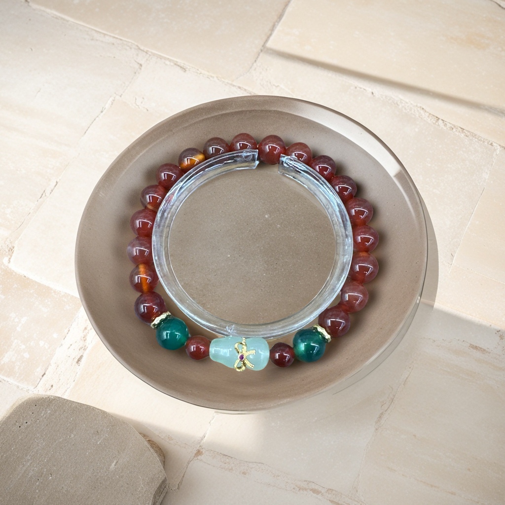 葫芦天然石手串时尚手链男女款手工编织饰品礼品送礼品装饰