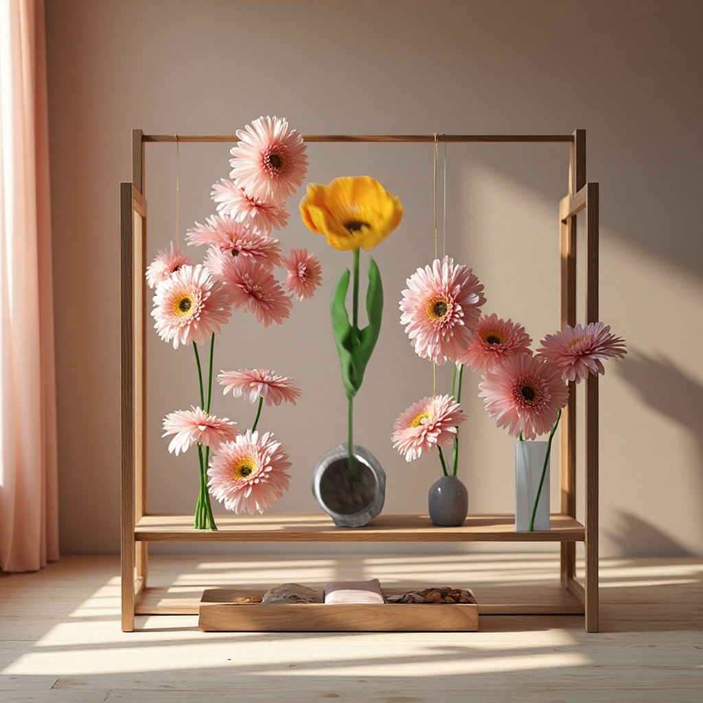 花卉:非洲菊，仿真花，假花，绢花产品图