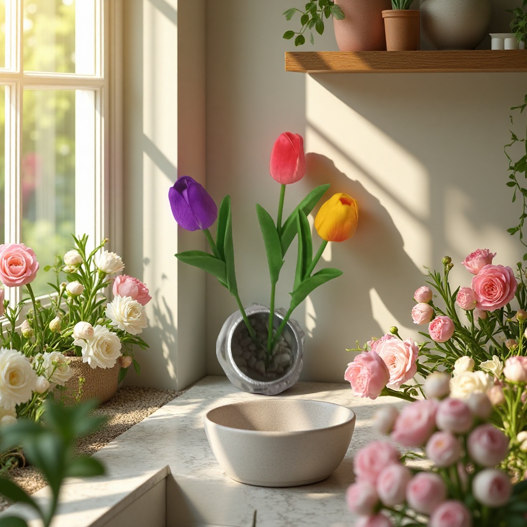 Artificial flower crocheted handcrafted bouquets, peony artificial flowers, interior decoration, and artificial flower art ornaments in multiple colors to choose from Specification image