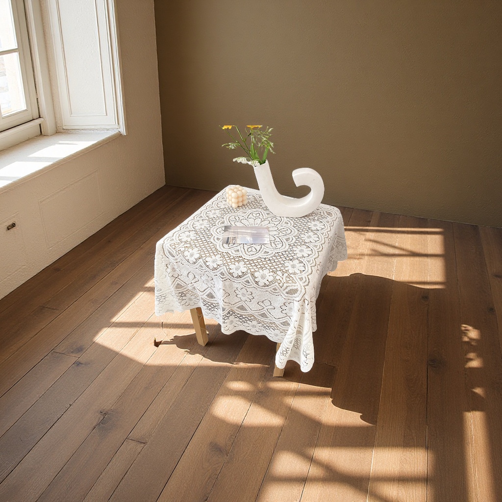 Korean retro lace round table cloth, French simple, romantic and artistic coffee table, picnic cloth, table mat, household tablecloth Specification image