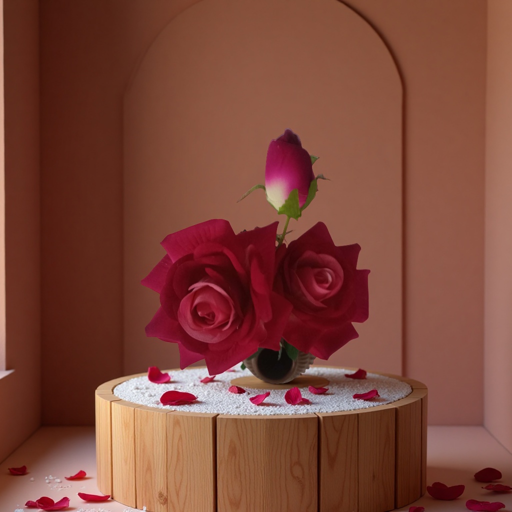 Realistic flower arrangement, imitation rose crochet bouquet, knitted floral art decoration, home decoration, imitation flower bouquet Specification image