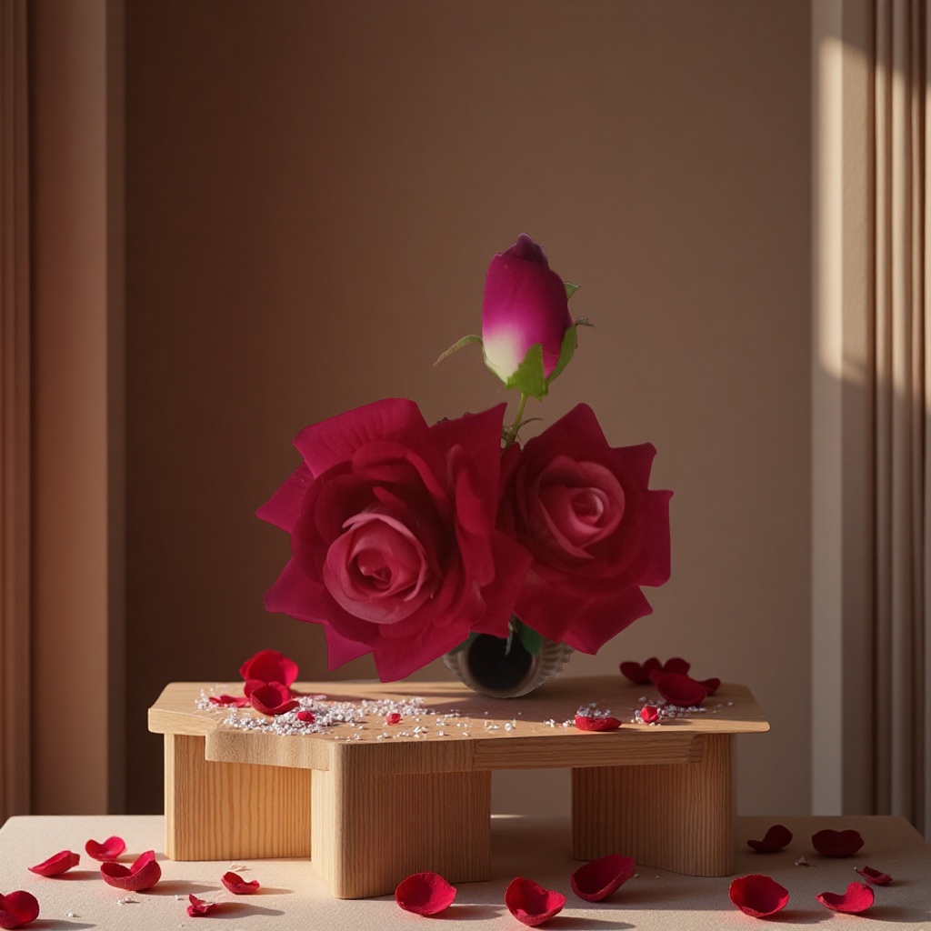 Realistic flower arrangement, imitation rose crochet bouquet, knitted floral art decoration, home decoration, imitation flower bouquet details Picture