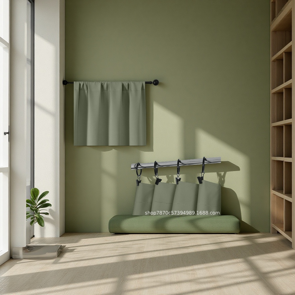 Amazon's best-selling semi-blackout curtains for bedrooms and living rooms, green and simple ready-made curtains, home textile curtains, door curtains, accessories, bead curtains and hanging curtains Application Scenario
