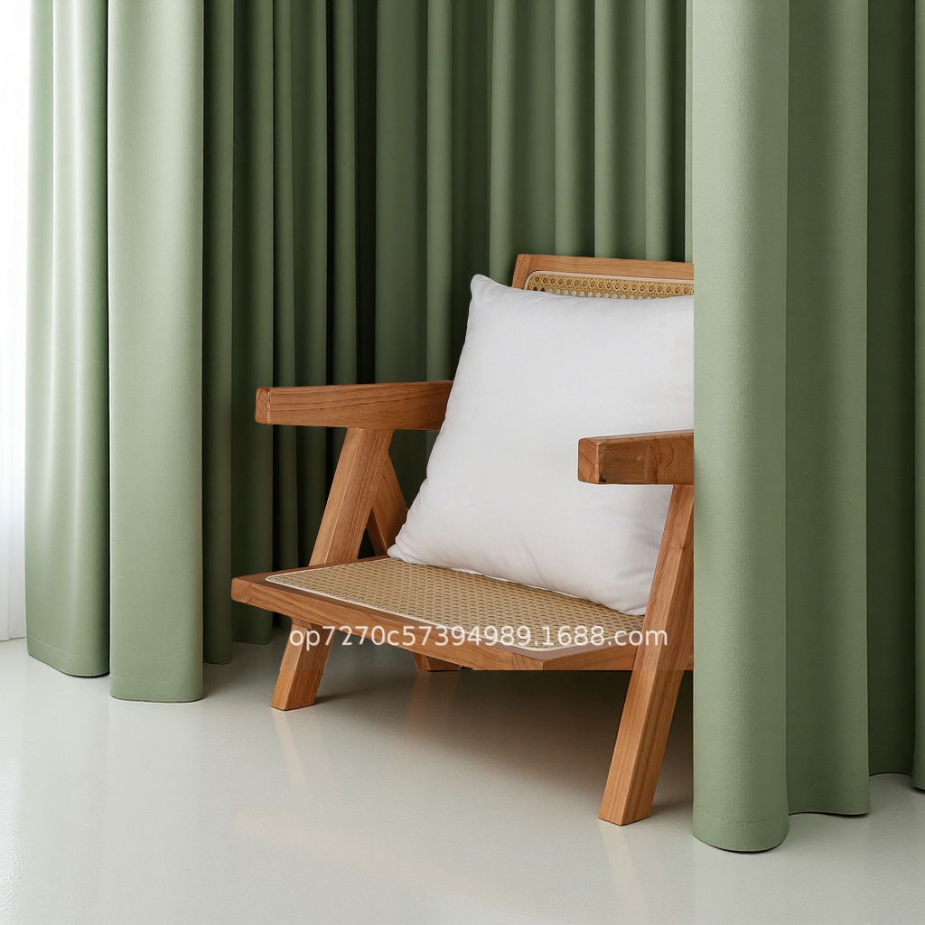 Amazon's best-selling semi-blackout curtains for bedrooms and living rooms, green and simple ready-made curtains, home textile curtains, door curtains, accessories, bead curtains and hanging curtains Item Picture