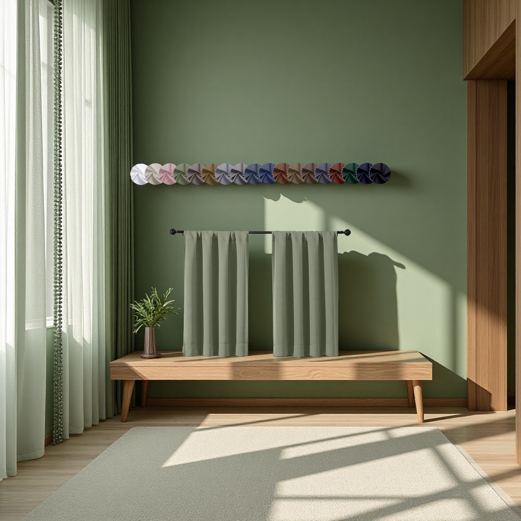 Amazon's best-selling semi-blackout curtains for bedrooms and living rooms, green and simple ready-made curtains, home textile curtains, door curtains, accessories, bead curtains and hanging curtains Specification image