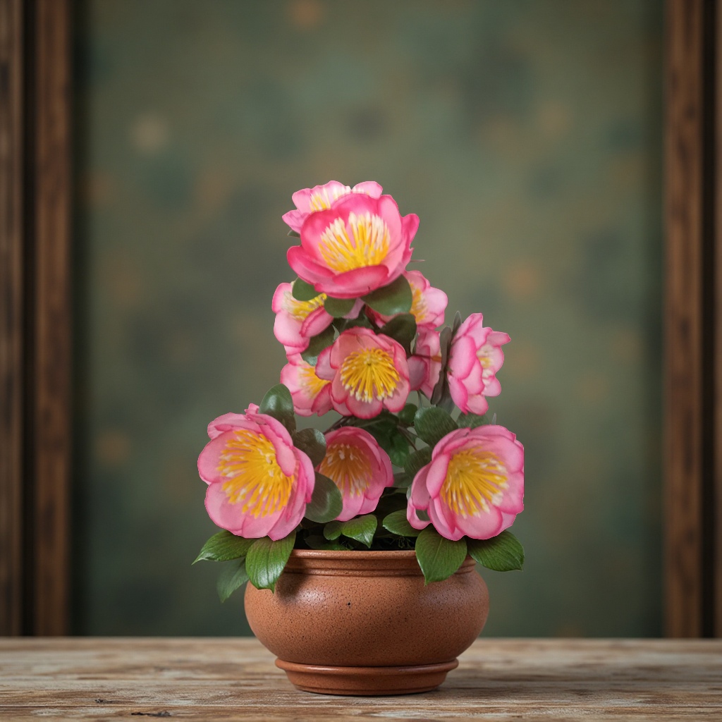 钩织手工花束仿真牡丹花假花室内装饰花艺摆件礼品赠送