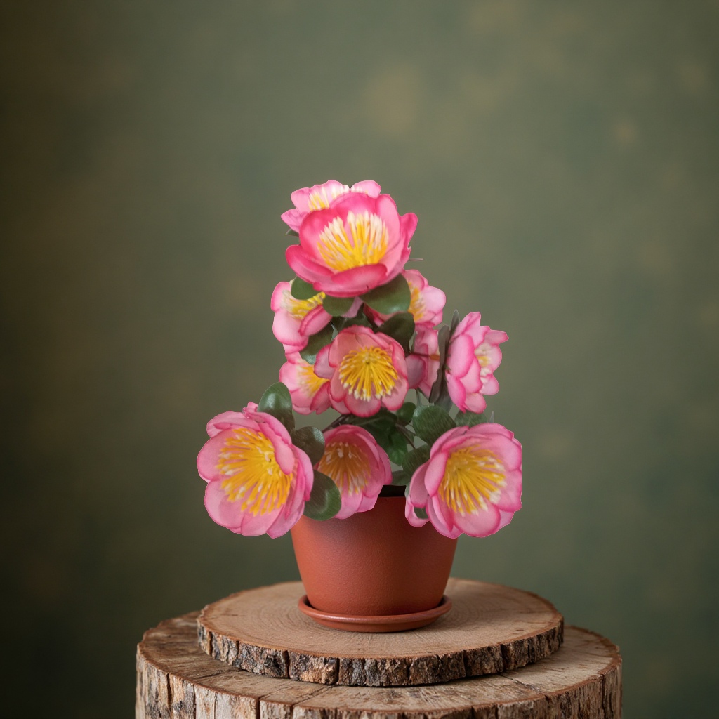 Crocheted handcrafted bouquets, simulated peonies, artificial flowers, indoor decorative floral art pieces, and gifts are given away details Picture