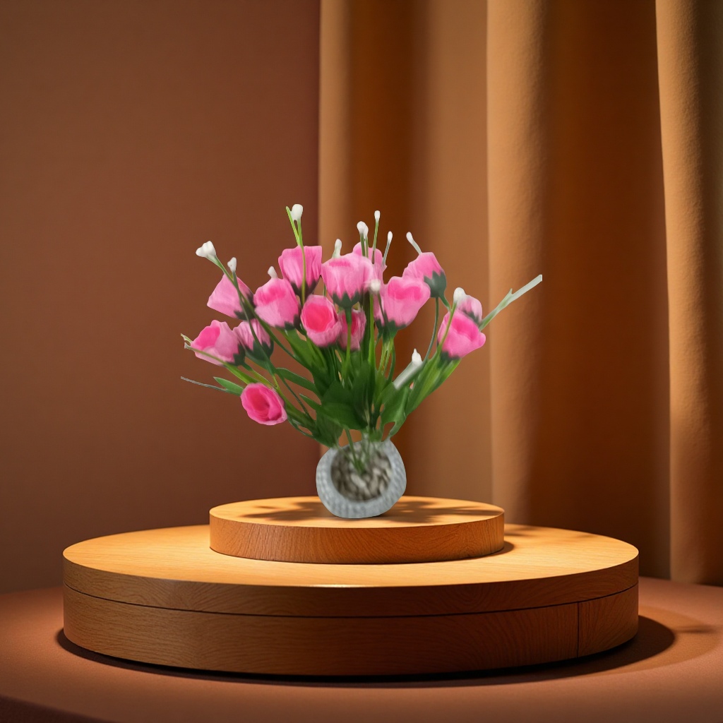 Crocheted handcrafted bouquets, faux peonies, artificial flowers for home and wedding decoration, handicrafts in multiple colors to choose from Specification image