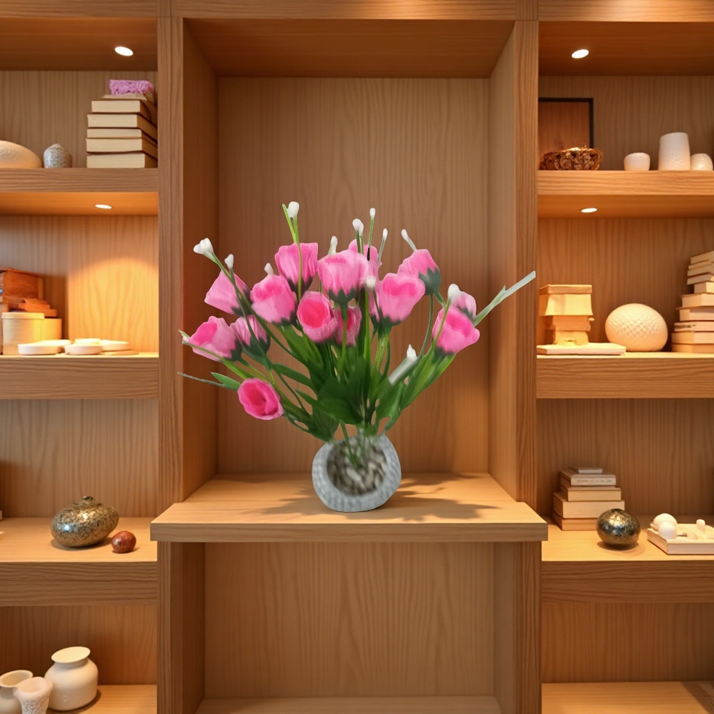 钩织手工花束仿真牡丹花假花室内装饰婚礼布置多色可选