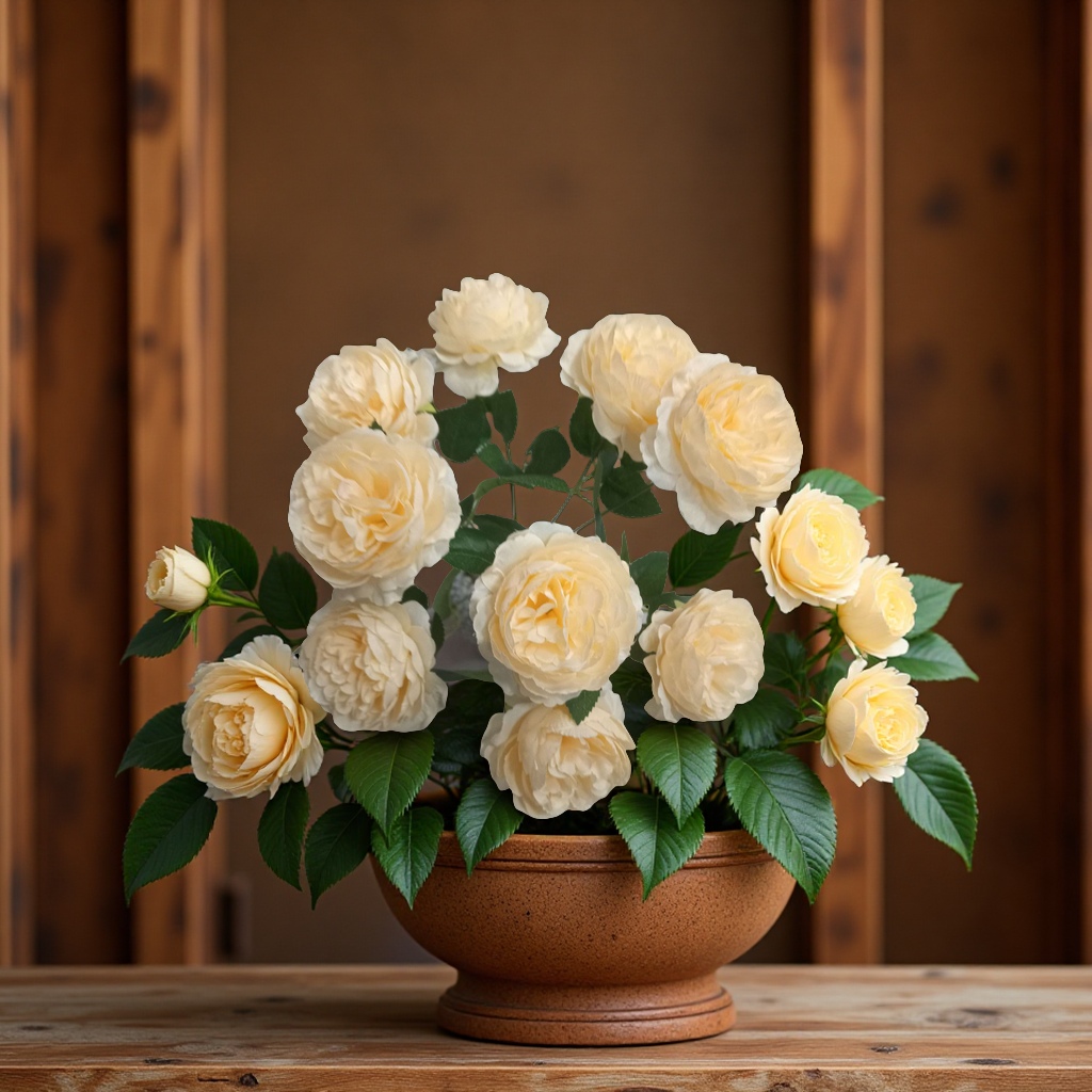 防真插花仿真玫瑰钩织花束针织花束仿真花瀑布装饰家居摆件自然逼真