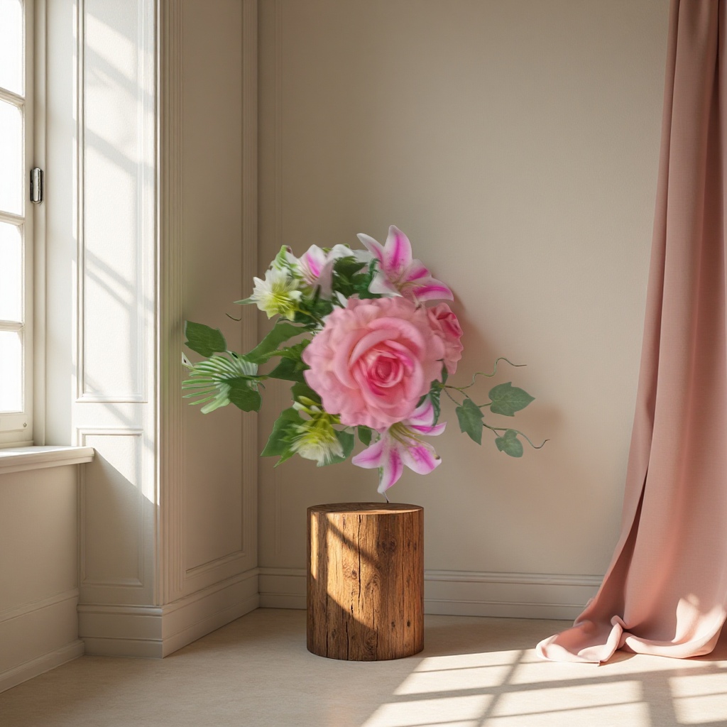 钩织手工花束仿真牡丹花假花装饰婚礼家居摆设多色可选