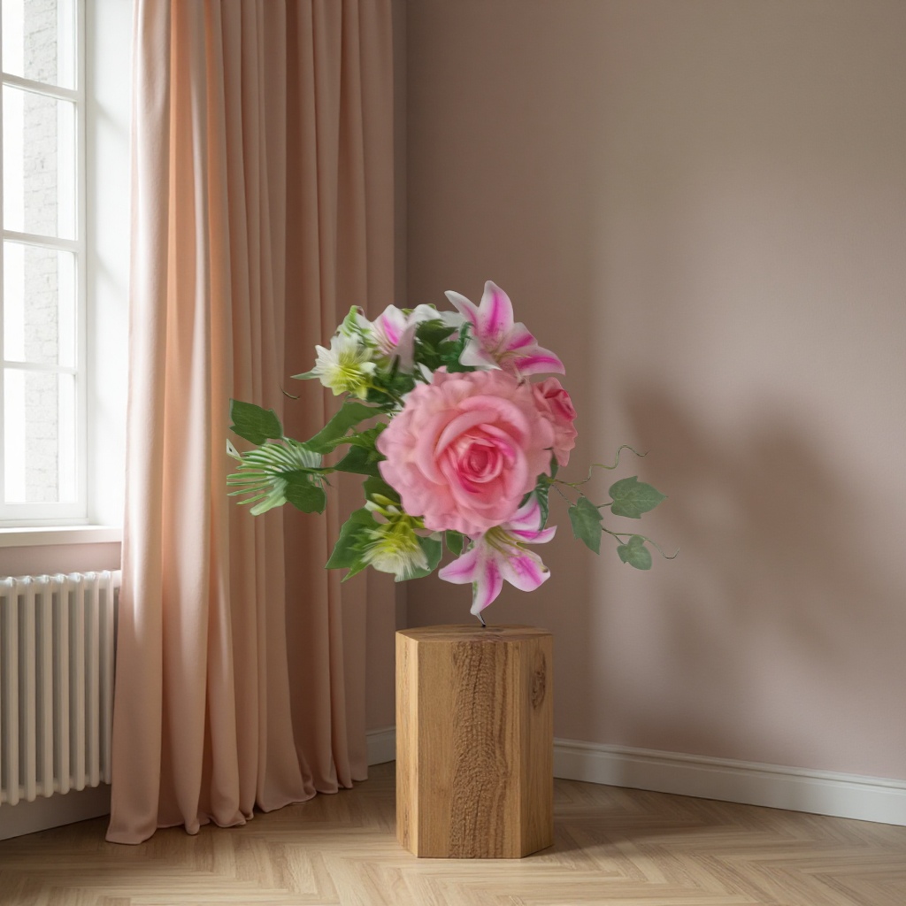 Handmade crocheted bouquets with faux peonies and artificial flowers for wedding and home decoration are available in a variety of colors Application Scenario