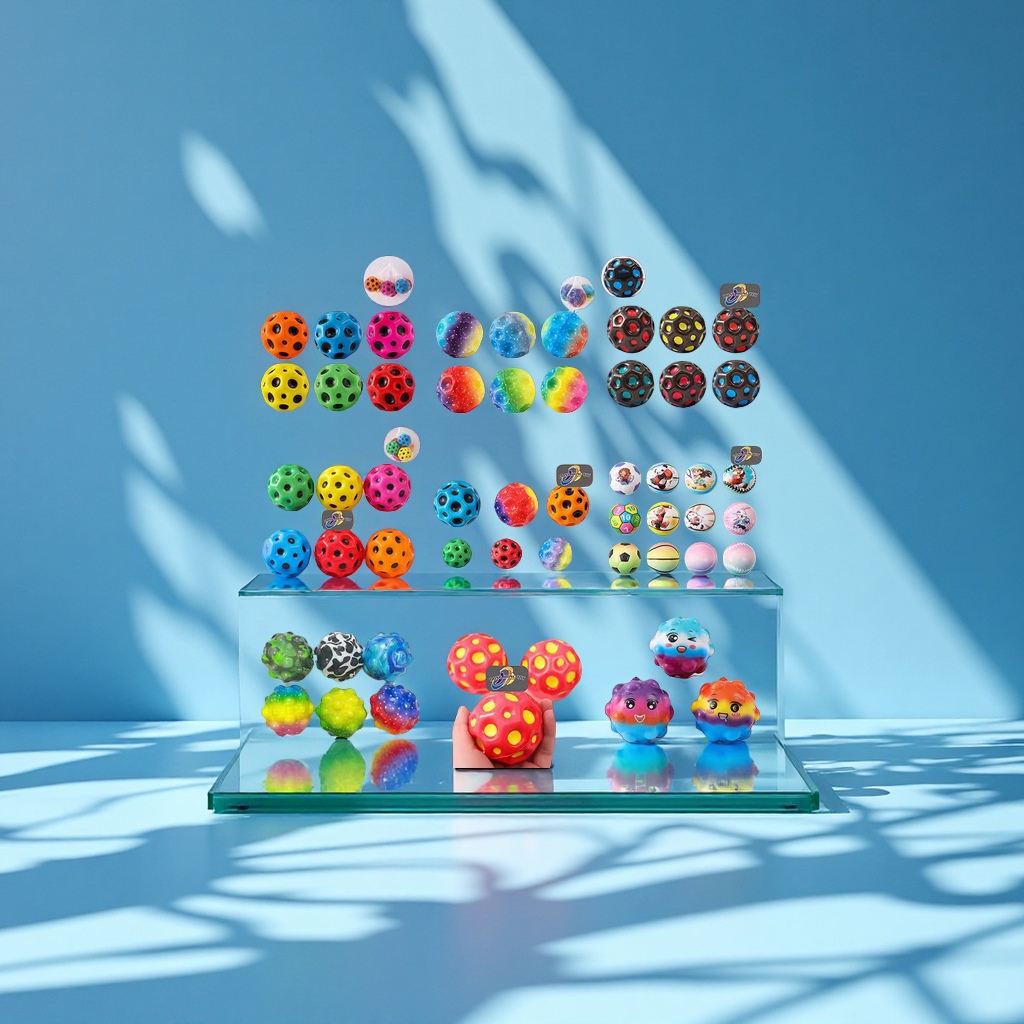 月石球7cm平面分型PU多款式高弹力洞洞球儿童户外潮玩实心运动健身弹跳球弹跳鞋弹跳器