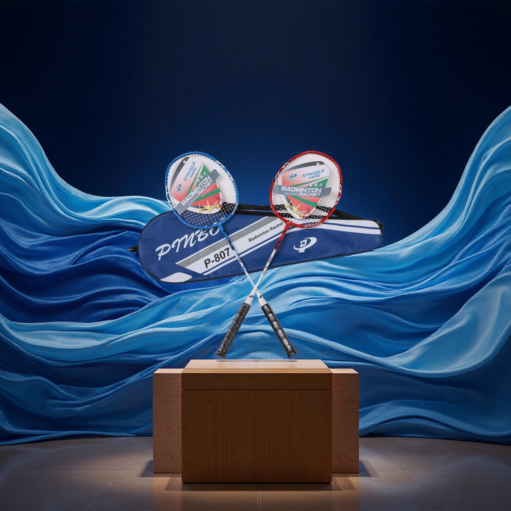 807 # blue and red colored badminton racket Specification image