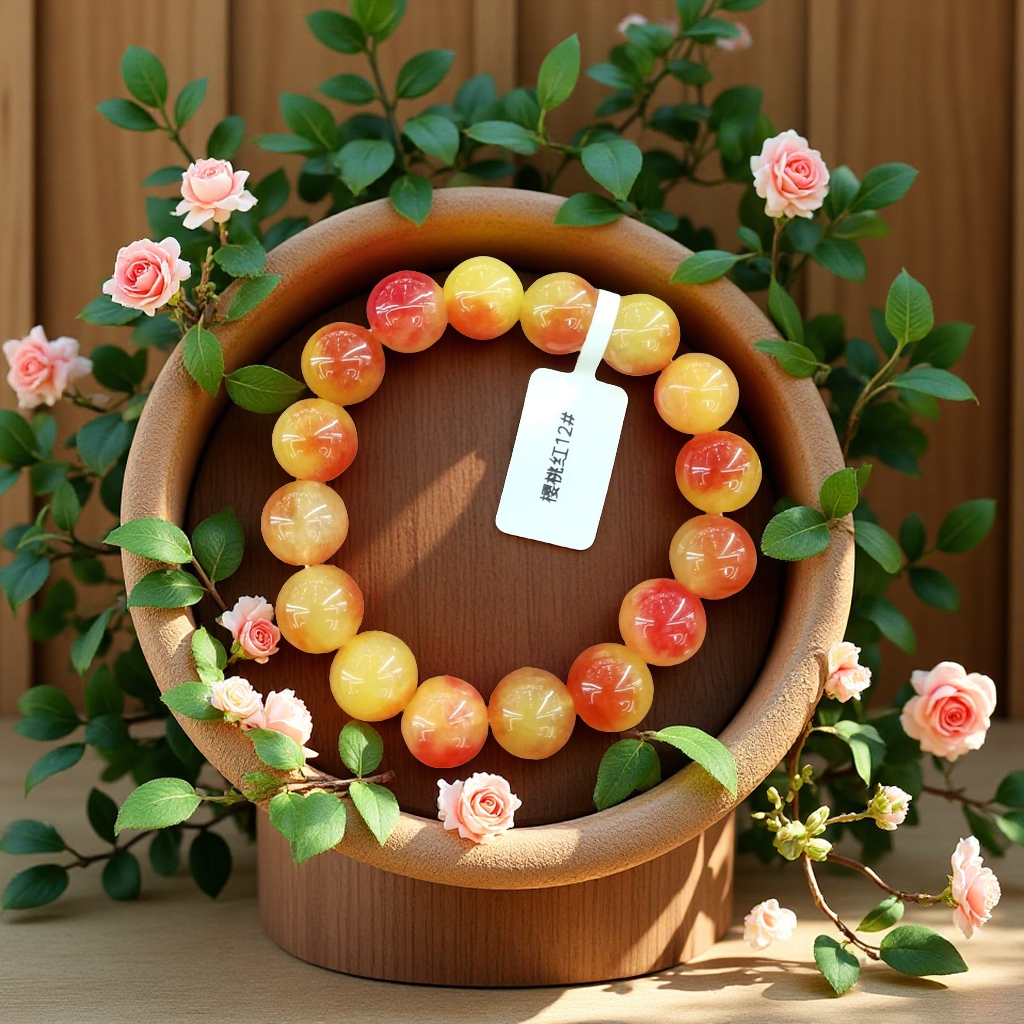 民族风手链樱桃红女款不规则时尚百搭手镯饰品潮流个性女生手饰品