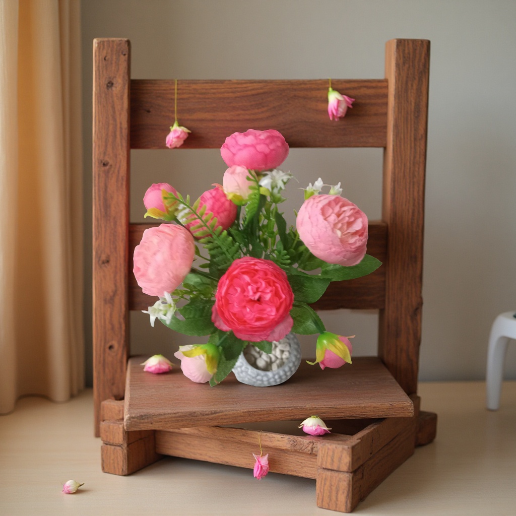 手工编织仿玫瑰花/玫瑰仿真/花园/礼品仿真花/玫瑰仿真花产品图